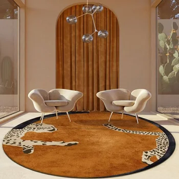 Leopard Print Round Rug 1