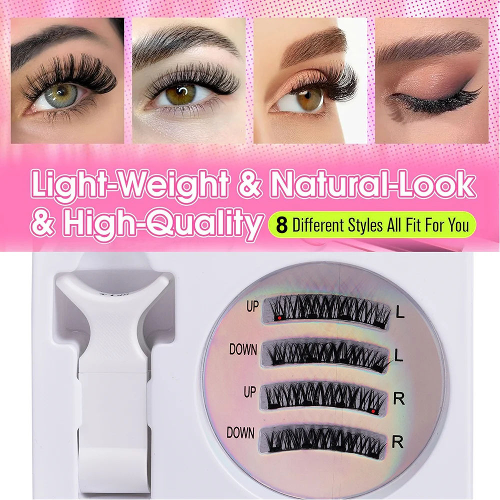 Magnetic Magnetic Lashes3D Eyelashes Natural Style D Curls Reusable No Glue Required Comes With Clip False Lashes fake eyelashes