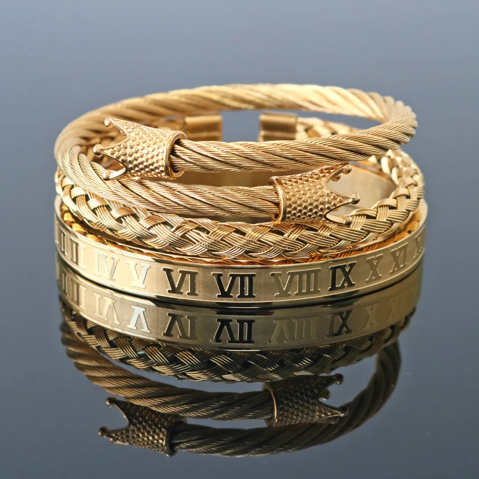 Stainless Steel Bracelet Luxury Royal Crown For Men