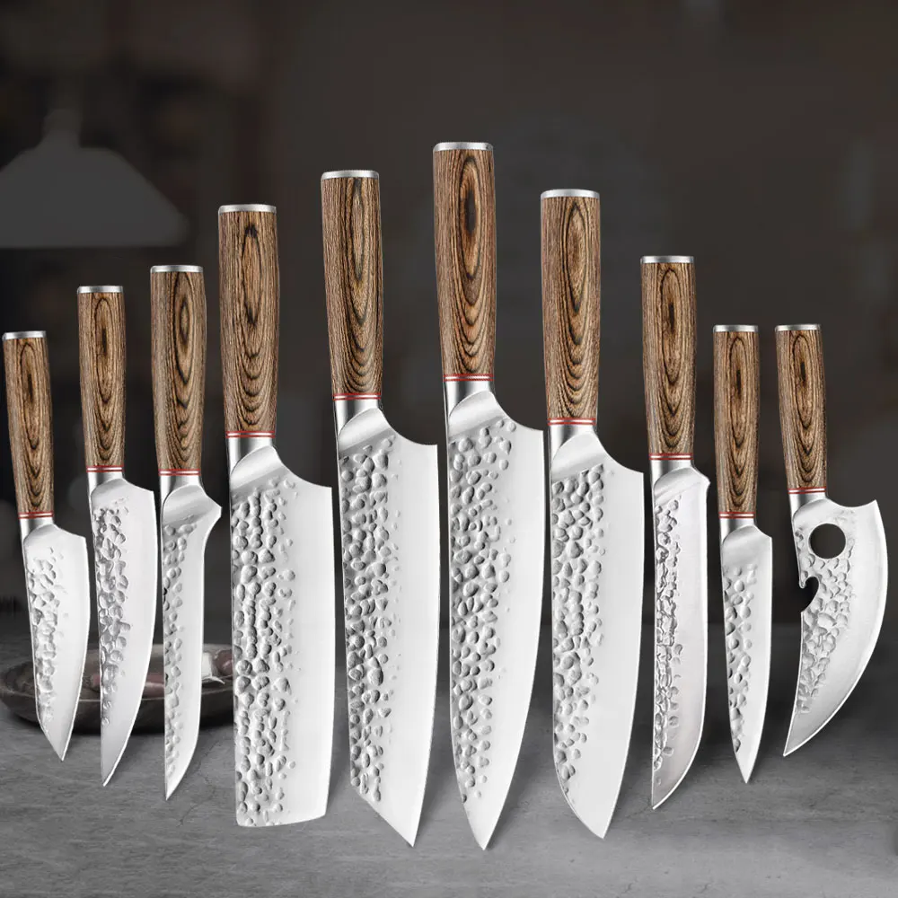 Kitchen Knifes Handmade Forged Chef Boning Knifes Meat Cleaver Butcher Knife Vegetables Fish Fruit Chopping Slicing Cutter Tools