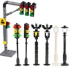 MOC City street Traffic Indicator Lights Building Blocks Halloween Bat Lamp Vintage Park Street Light Model Parts Bricks Toys 1