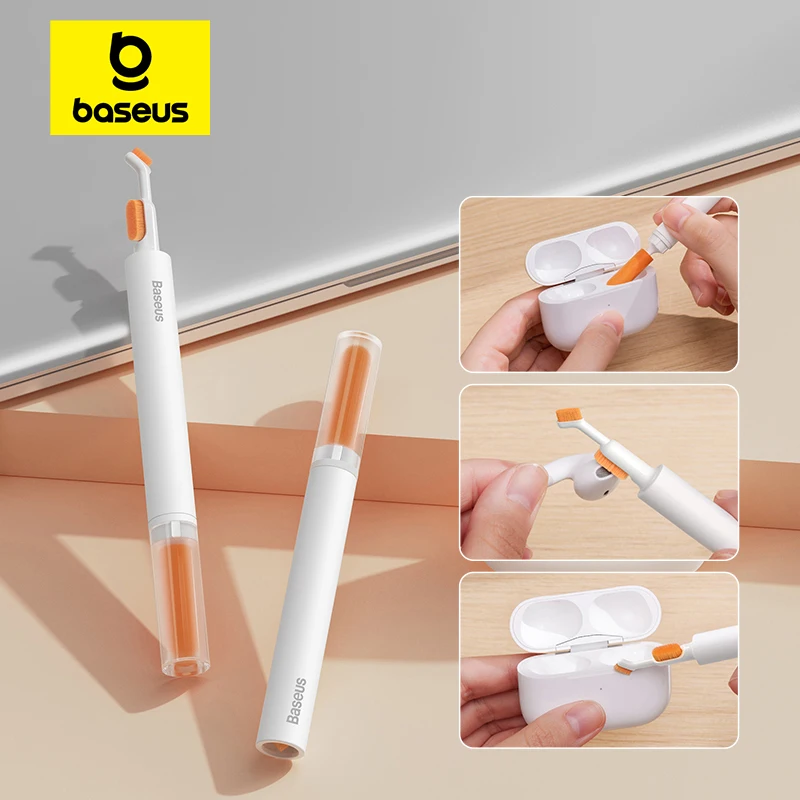 Baseus Auricolari Bluetooth Penna di Pulizia per Airpods Pro 3 2 1 Kit di Pulizia Spazzola Cuffie Auricolari Strumento di Pulizia per Airpods Case