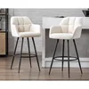 Modern Bar Stools Set of 2 Bar Height Barstools with Back and Arms High Bar Chairs Velvet Upholstered Island Chairs 1