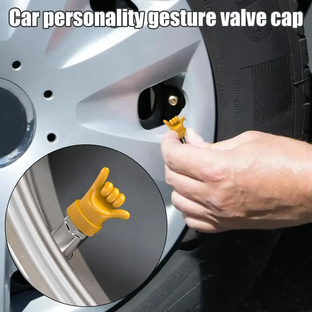 제스처 타이어 밸브 스템 캡 커버, 재미있는 타이어 에어 캡, 자동차, 트럭, SUV, 오토바이, 자전거용 범용