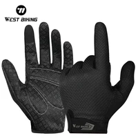 WEST BIKING Summer Cycling Gloves  MTB Full Finger Bike Gloves Touch Screen Non-Slip Silicone Palm Rest Driving Riding Gloves 1
