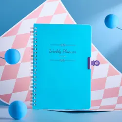 Academic Planner & Efficiency Notebook - Daily, Weekly, and Monthly Diary Journal for Enhanced Organization in School and Office (Blue new)