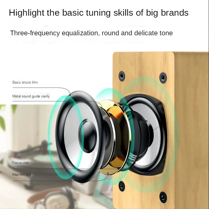 Wood Audio Volume HIFI Shock Super Large Heavy Bass Speakers Game Desktop Computer Subwoofer Sound