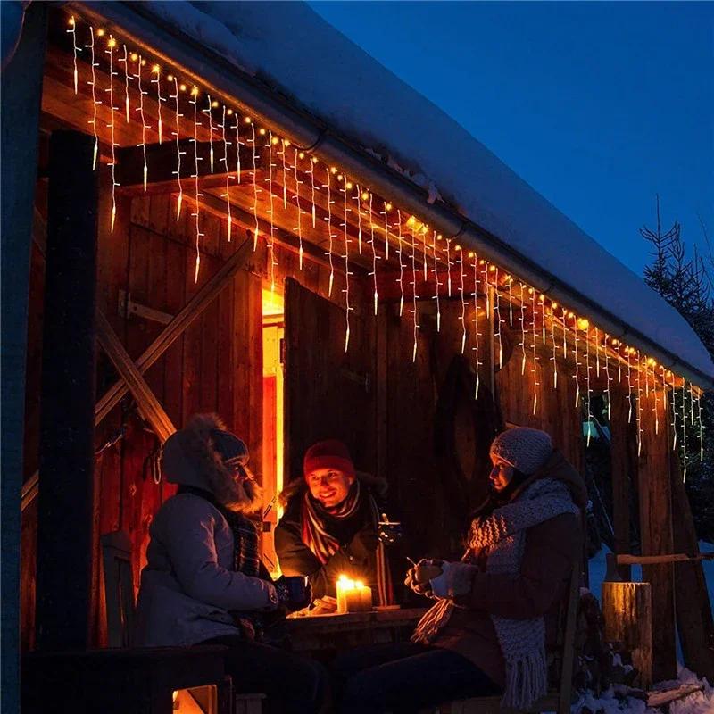 Description Picture 6 of itemChristmas Garland LED Icicle Curtain String Lights Droop Outdoor Garden Street Wedding Decorative lighting Steady on
