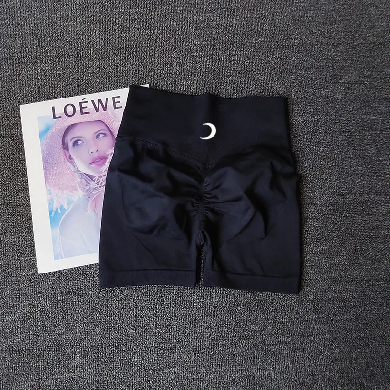 Europe and The United States Yoga Shorts Hip High Waist Waist High Elastic Tights Peach Hip Fitness Shorts Women Exercise Li