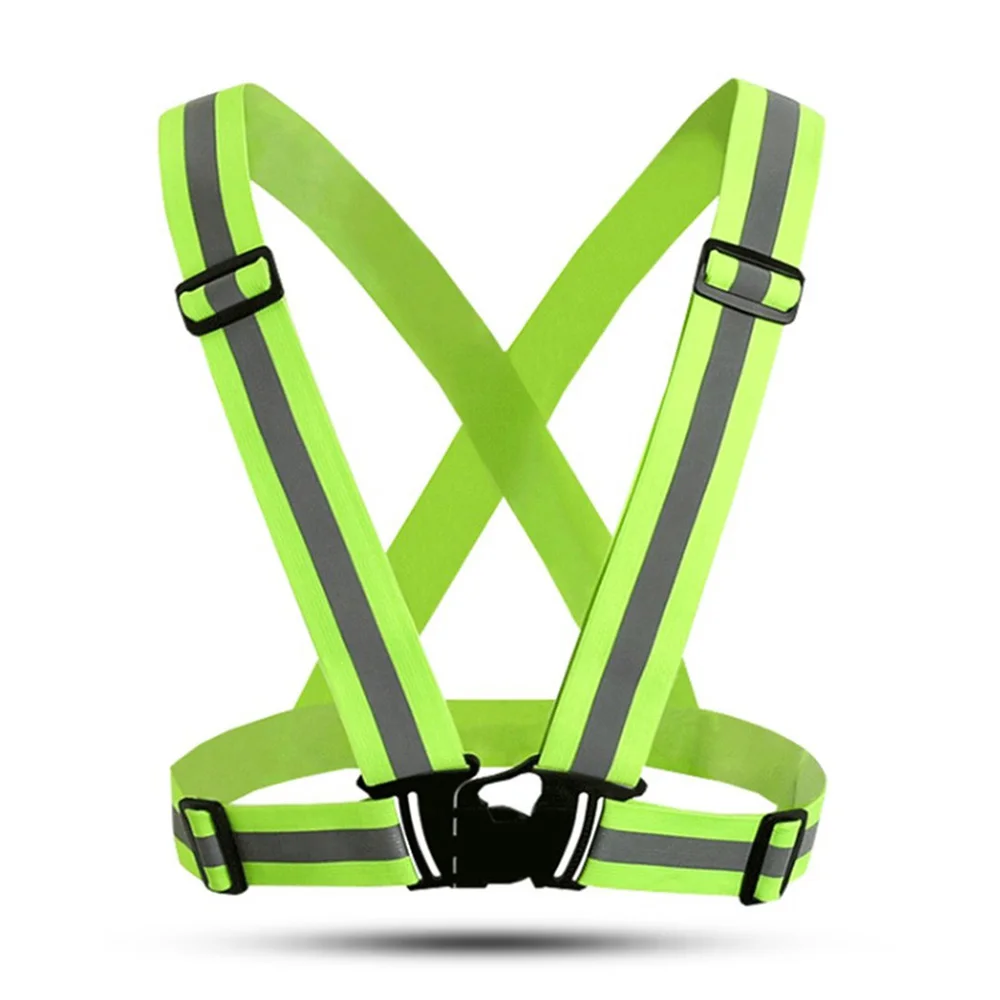 Reflective Vest Night Cycling High Visibility Reflective Strap Outdoor Safety Jacket Work Security Running Vest