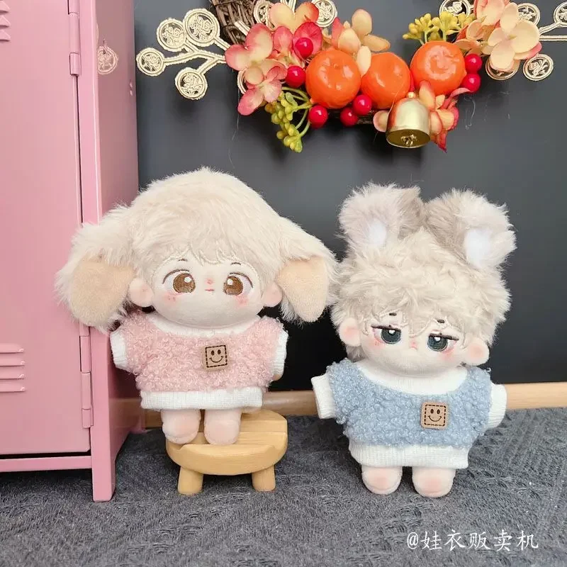 10cm cotton doll winter loop down sweater with shoulder strap pants set, cute doll changing outfit 4