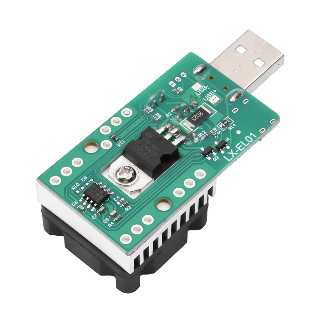 Resistance Tester 18W/22.5W 3.7V~13V Electronic Load Power Discharge USB/Type-C 0.15A~3A Adjustable Resistor Test Module with Cooling Fan