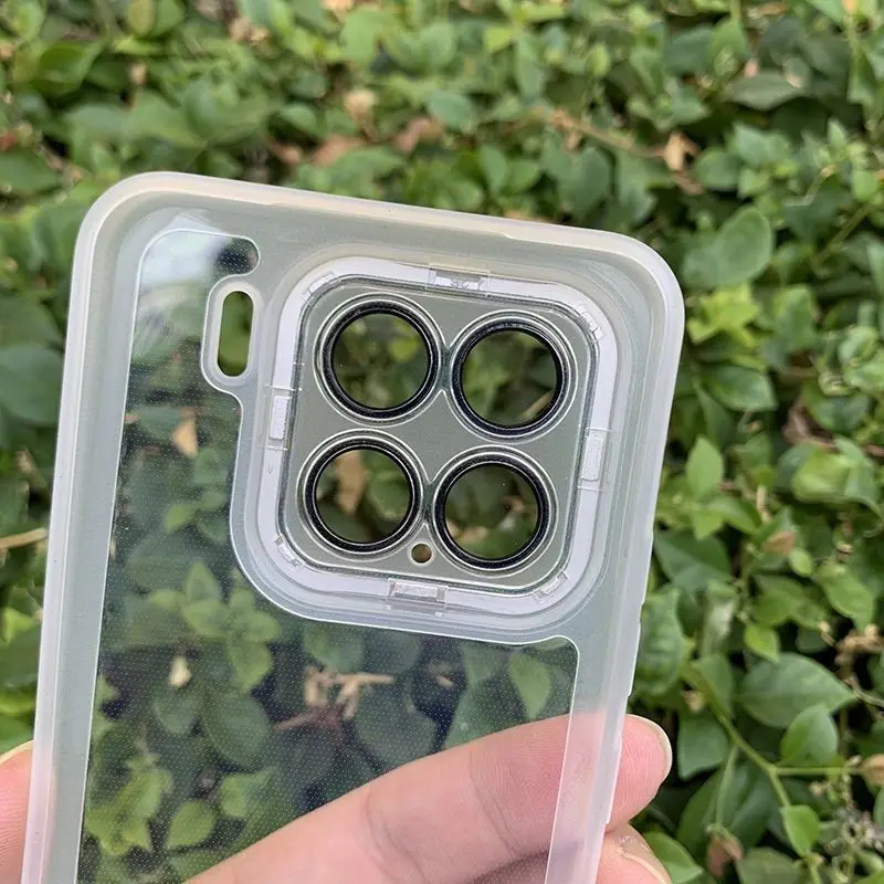 Enhanced Silicone Transparent Matte Shockproof Case with Lens Protection and Wireless Charging Compatibility