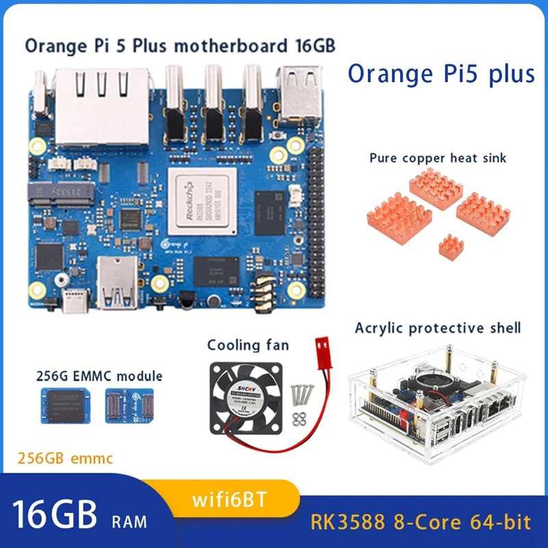 

Orange Peel 5 Plus 16GB RAM + 256GB Emmc Module As Shown Octa-Core 64-Bit Supports 8K Video 2.5G Supports Wifi6 Module Kit