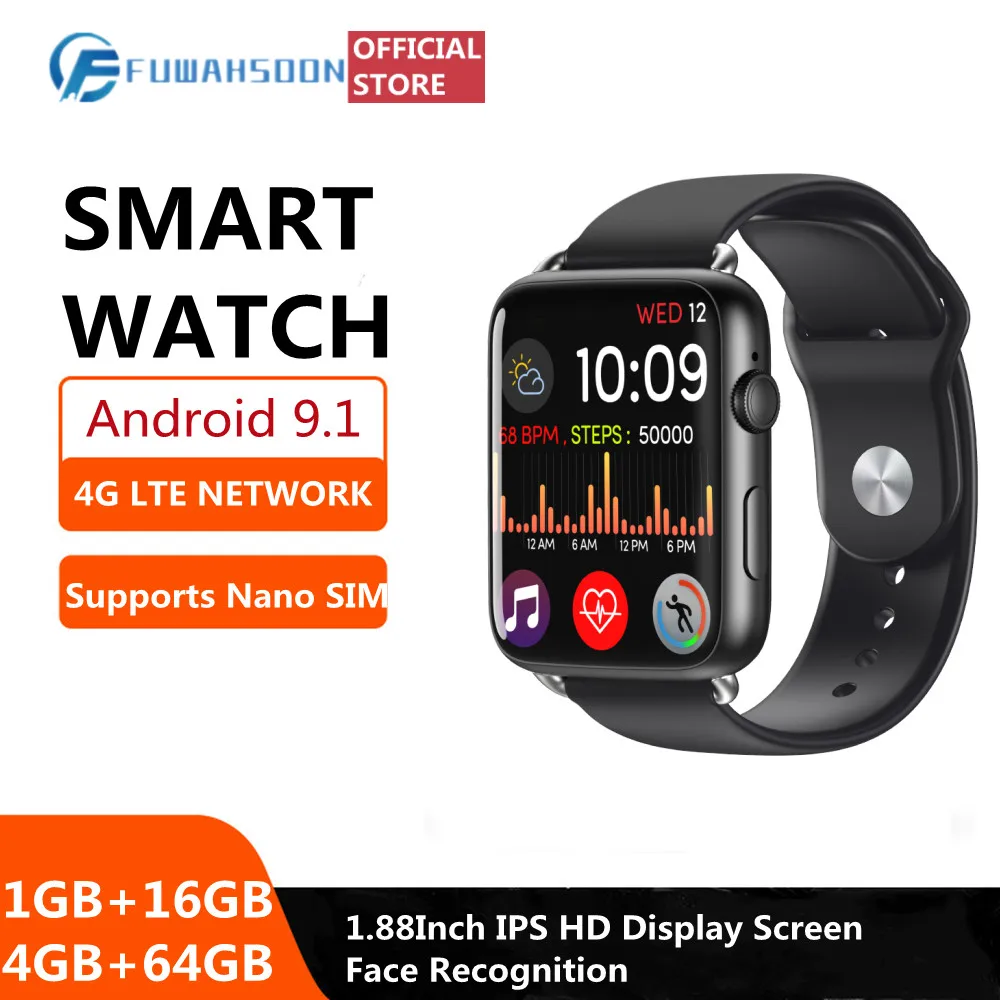 FUWAHSOON DM20C GPS WIFI 4G IWO Smart Watch Heart Rate Android 9.1 Business Smartwatch Phone Support SIM Card 1280Mah |