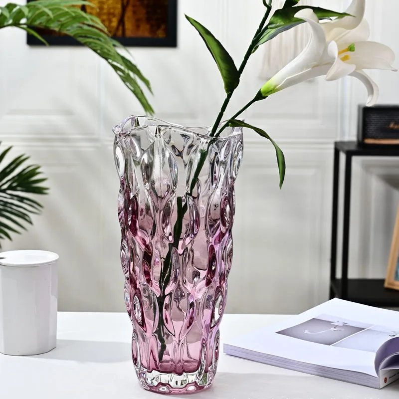 

Скандинавские эстетические толстые блестящие вазы, роскошные вазы для интерьера гостиной, дизайнерские стеклянные декоративные современные модные украшения для спальни