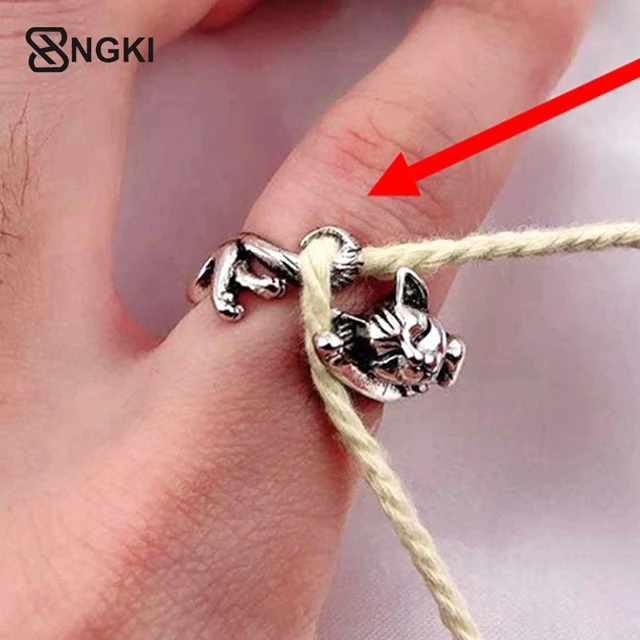 Thimble Yarn Guides Adjustable Open Knitting Crochet Loop Shape Ring Finger  Wear Fingering Tools Knitted Accessories DIY Multi - AliExpress