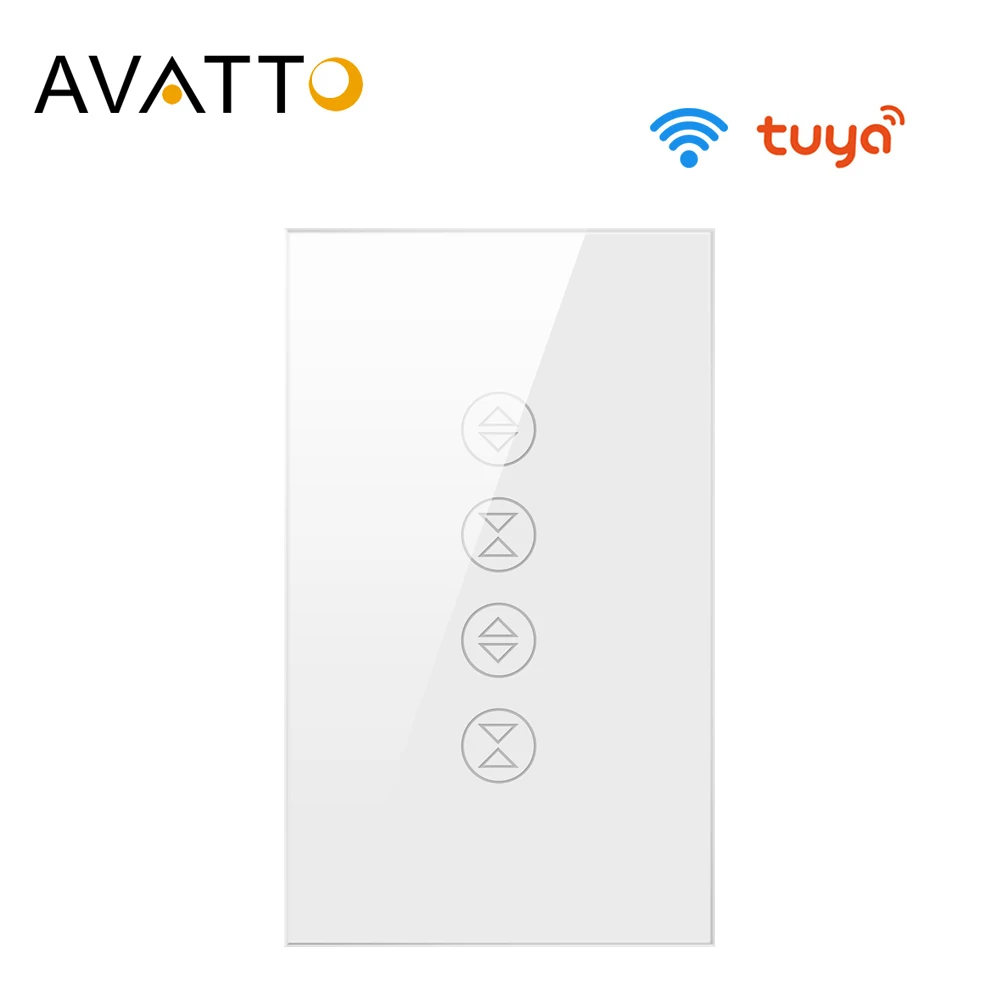 

AVATTO Tuya Dual WiFi Curtain Switch For Electric Motor Roller Shutter/Blinds, Smart Home Automation Work for Alexa,Google Home