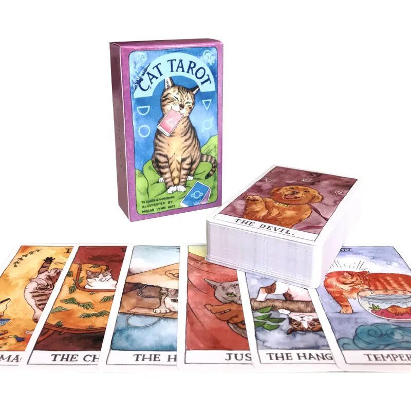 

Hot sales Cat Tarot Oracle Card Fate Divination Prophecy Card Family Party Game Tarot 78 Card Deck PDF Guide