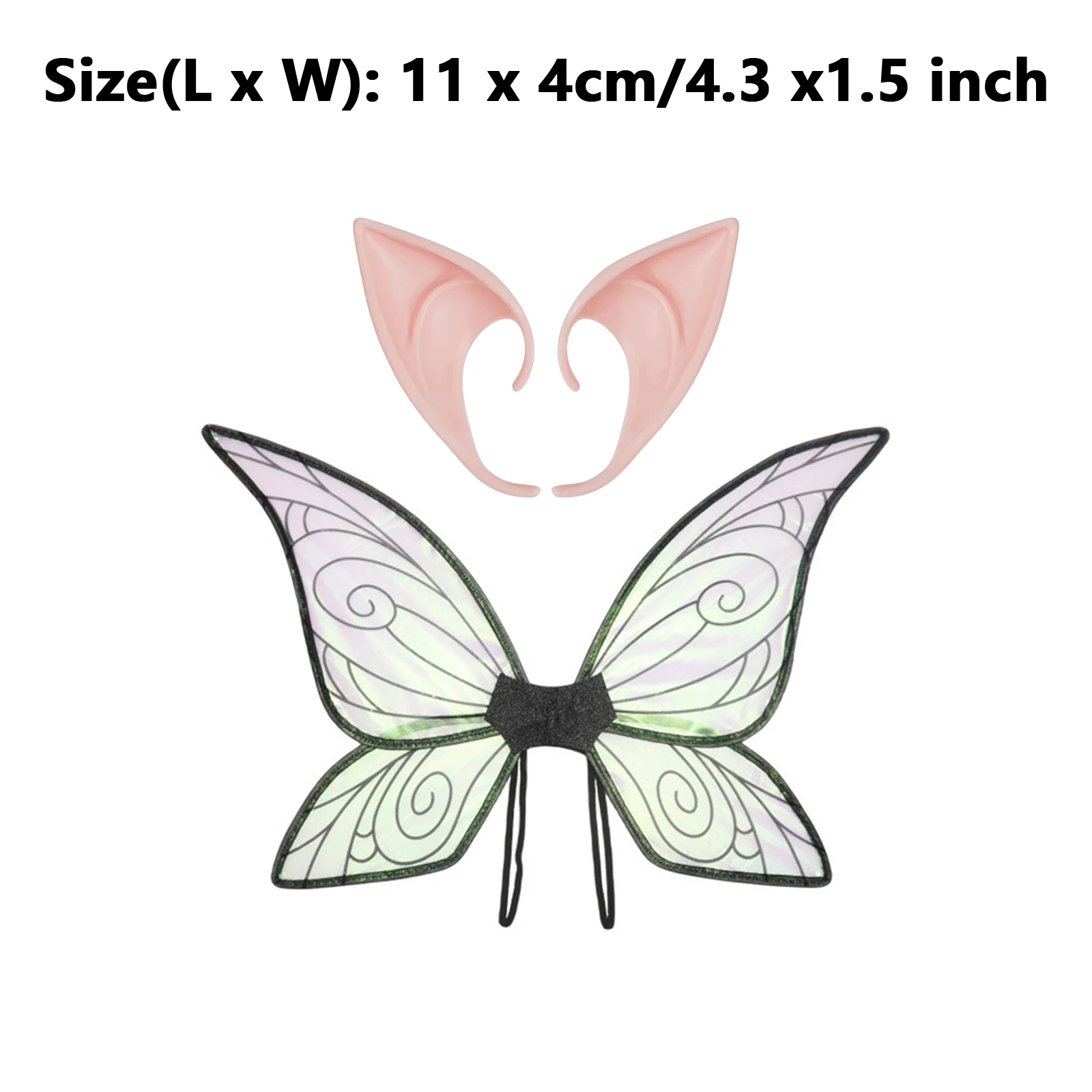 Boys Girls Fairy Princess Angel Butterfly Wings Ears Cosplay Accessories Theme Party Role-Play Fancy Show Stagewear