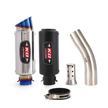 For KAWASAKI ZX10R 2008-2010 Motorcycle Exhaust Pipe Muffler Mid Link Pipe Carbon Steel Escape With DB Killer