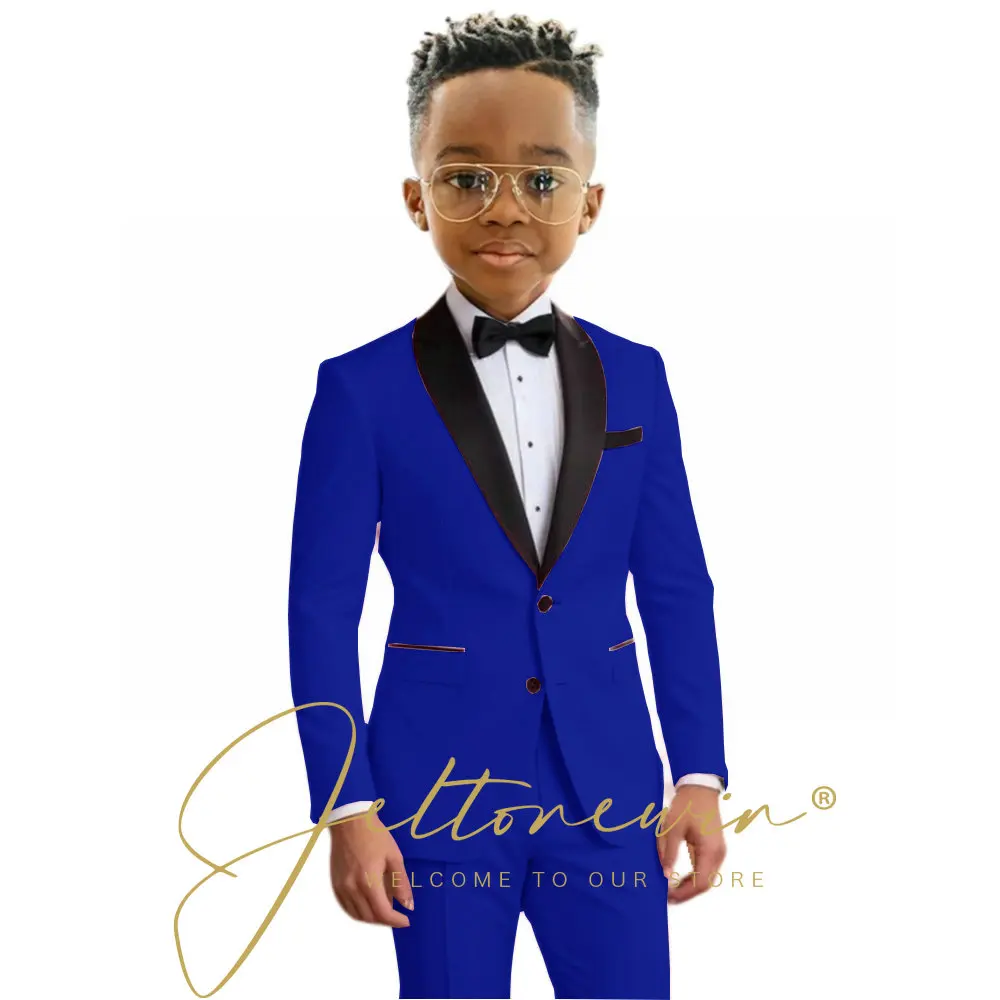 Charming Pink Boys' Two-Piece Formal Tuxedo Set with Shawl Lapel Blazer and Slim Fit Pants