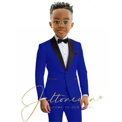 Charming Pink Boys' Two - Piece Formal Tuxedo Set with Shawl Lapel Blazer and Slim Fit Pants - 16t (Royal blue)