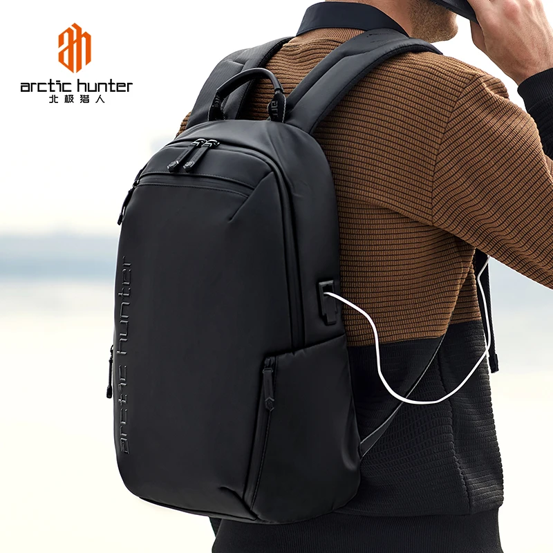 ARCTIC HUNTER New Fashion Luxury pu Leather Tpu Business Burglar Zaino Uomo Smart Mochila Hombre Sac Rechargeable Laptop Backpac 5