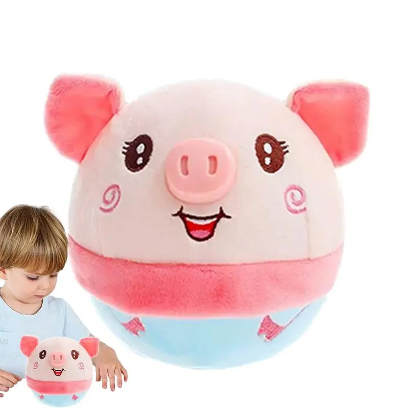 Talking Plush Toy Funny Singing Plush Pig Electric Doll Toys Cartoon Pig Shape Moving Kids Toy USB Charging Bouncing Jump Ball cartoon pig handheld sports digital video camcorder q version kids camera toy