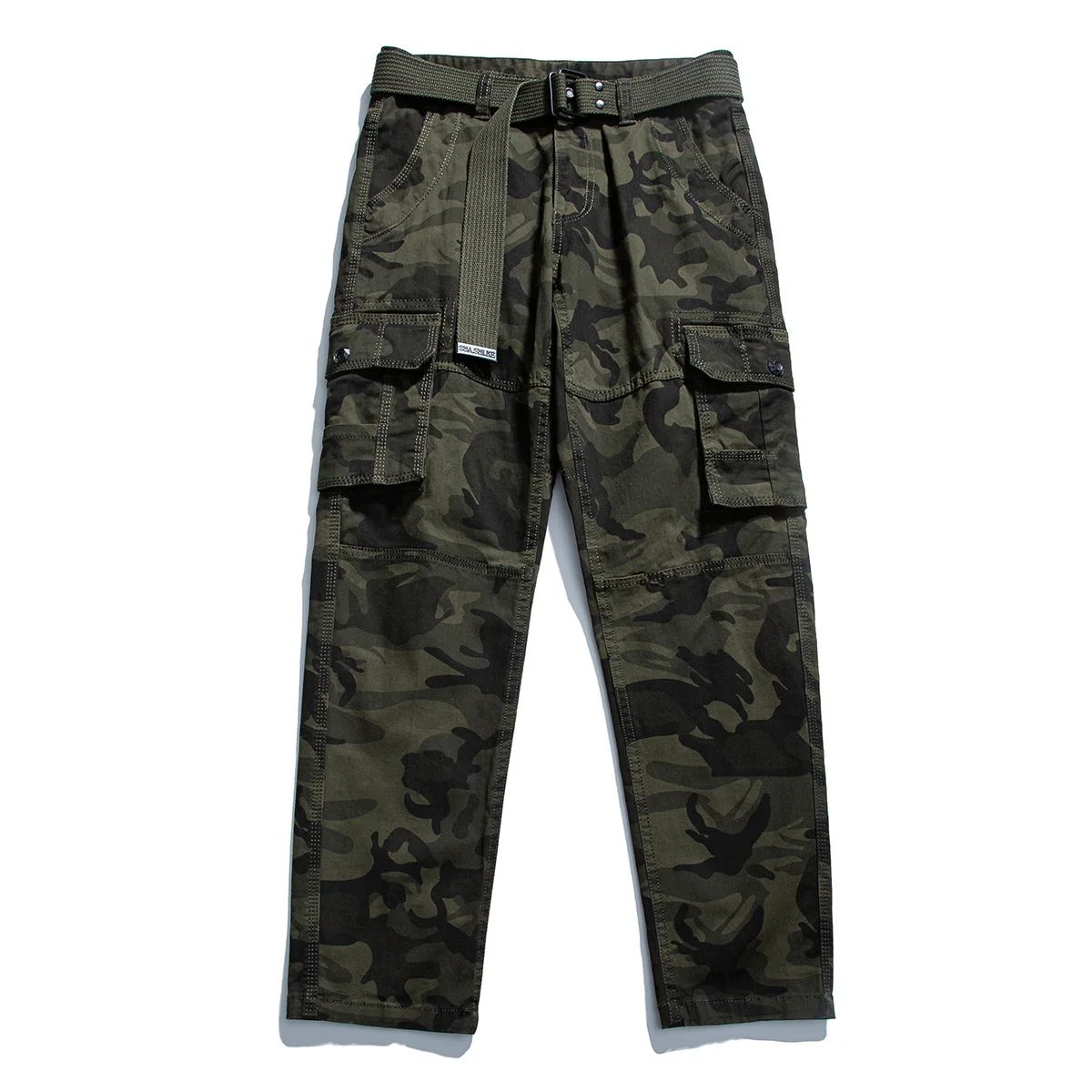 

Men's Cargo Camouflage Pants Multi-Pocket Outdoor Vasual Trousers Loose Straight Military for Male