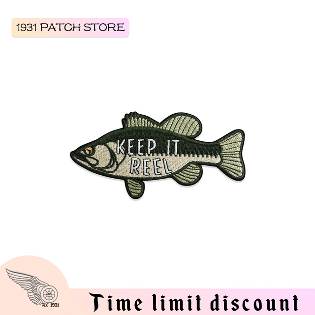 Freshwater Fish Embroidered Patch Iron On Embroidery Patches for Clothes  Garments Keep It Reel Large Mouth Bass Freshwater - AliExpress