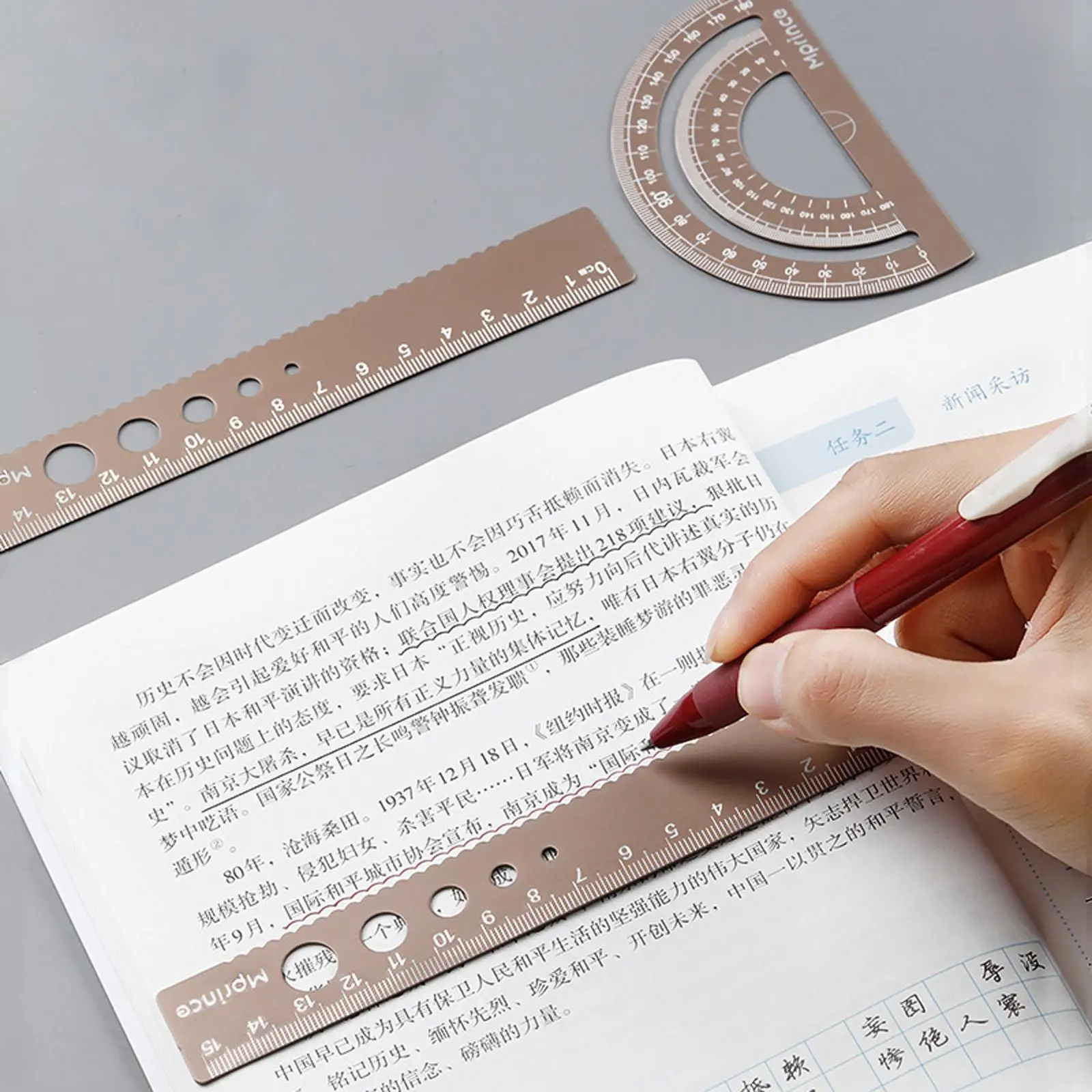 가정 목공용 금속 각도기 눈금자 세트, 기하학 수학 눈금자, 5x