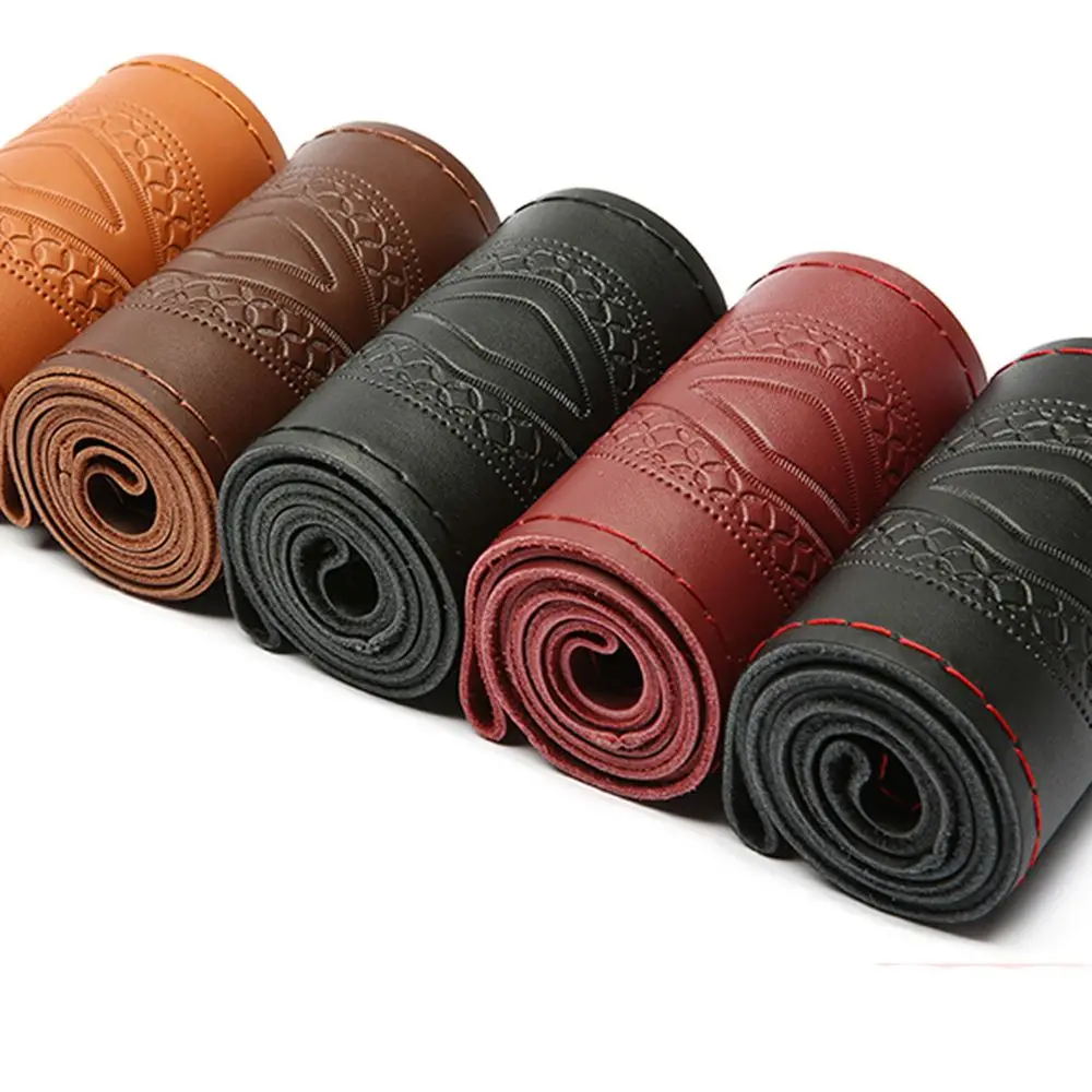 

Soft Car-styling Accessories Steering-Wheel Braid Genuine Leather Cowhide Braid Car Steering Wheel Cover Auto Steering Wheel