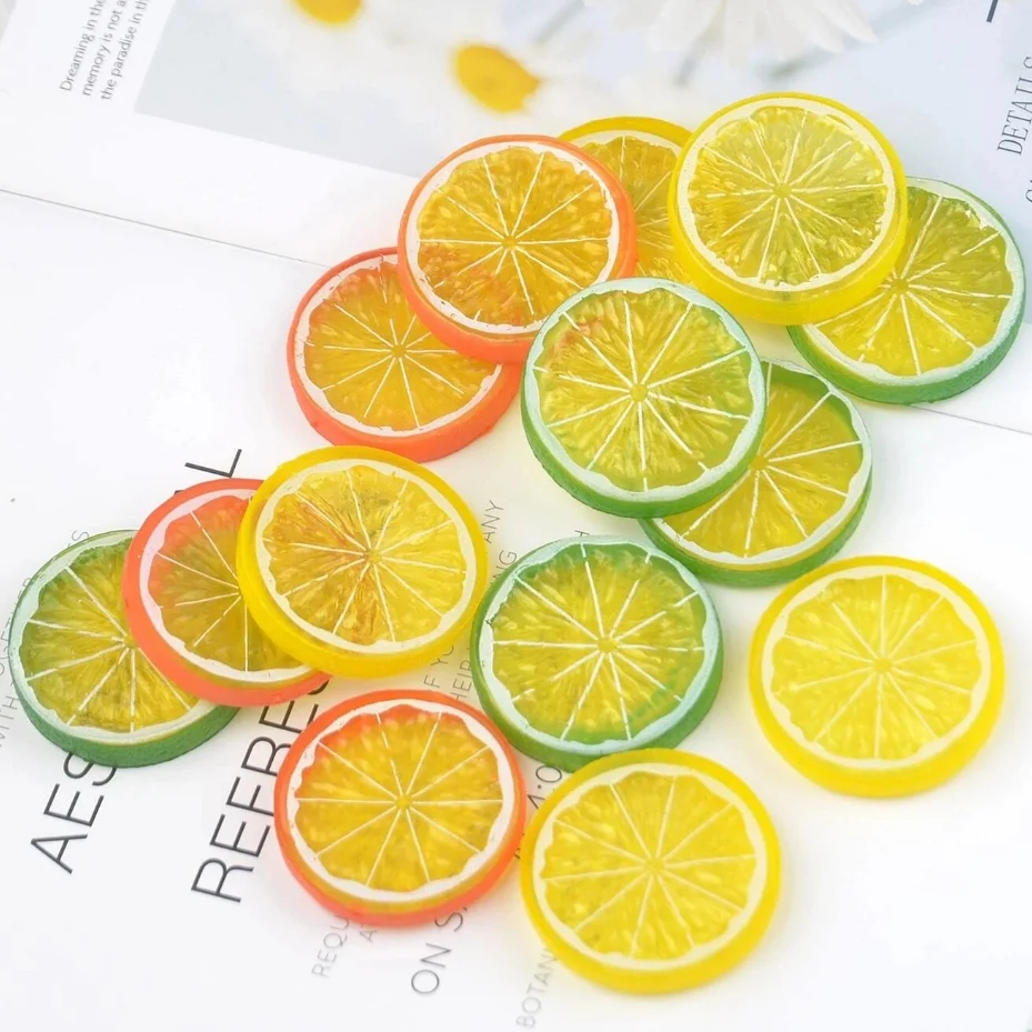 Artificial Fruits and Vegetables 6PCS Artificial Lemon Slice Model