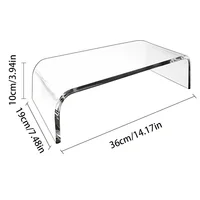 1pc Acrylic Monitor Notebook Holder, Transparent Height Increasing Shelf Storage Rack, Home Use Display Stand 2