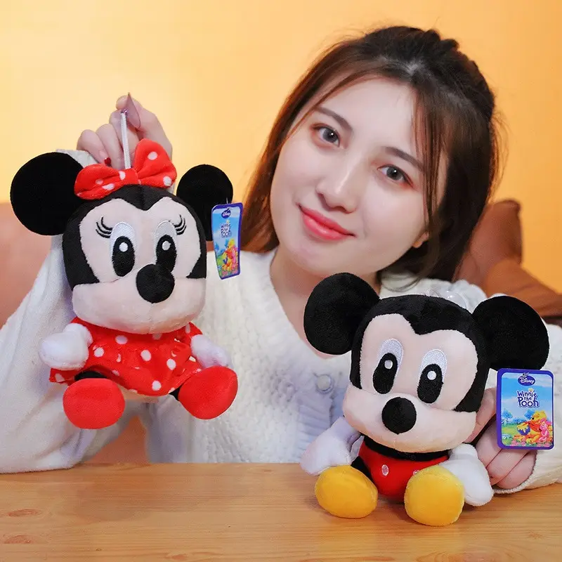 Cartoon plush pin winnie the pooh mickey minnie tigger piggy short stuffed animal doll toy children's holiday gift