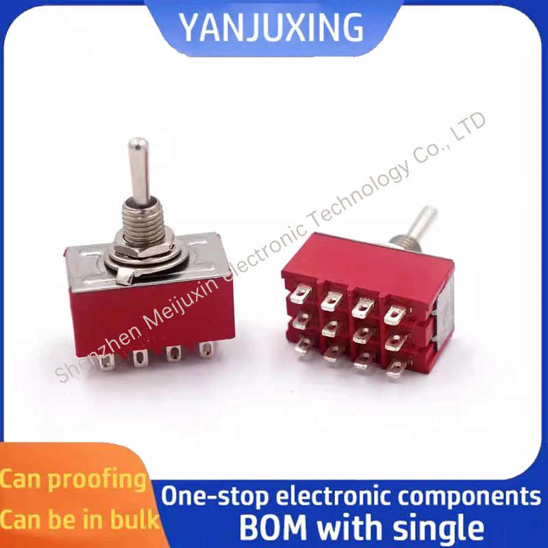 1~5pcs/lot MTS403 toggle switch Four-pole double-throw 3-speed 12-pin power switch power control