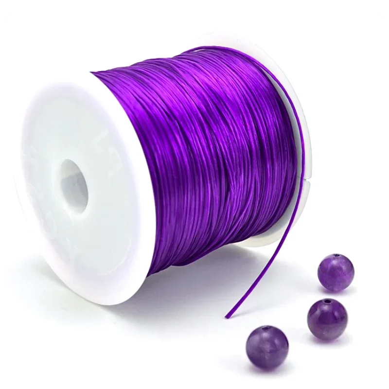 Elastic rope 100M/roll 1MM multicolour strong for jewelry making supplies DIY beading bracelet