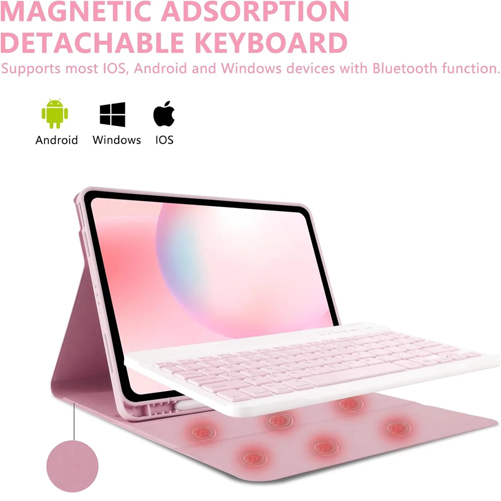 Detachable Keyboard Tablet Case with Pencil Holder