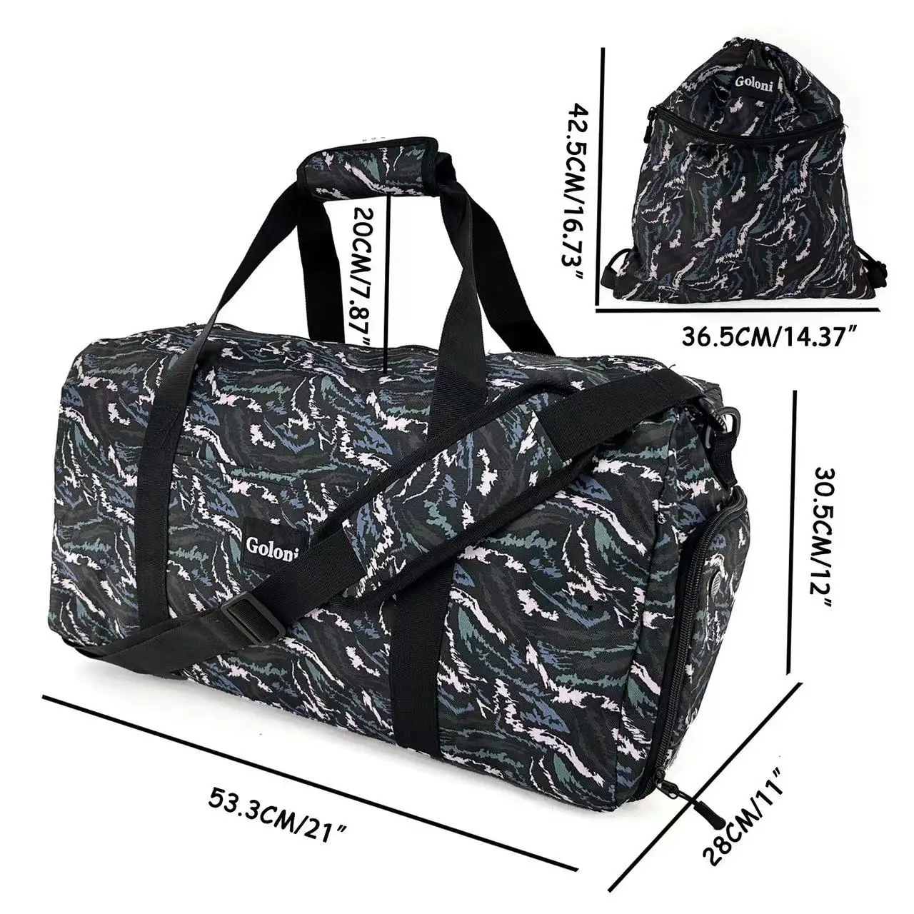 Portable Foldable Handbag for Short Trip, Multiple Colors, Convenient Travel Storage Bag, Large Capacity, 53.3*28*30.5cm