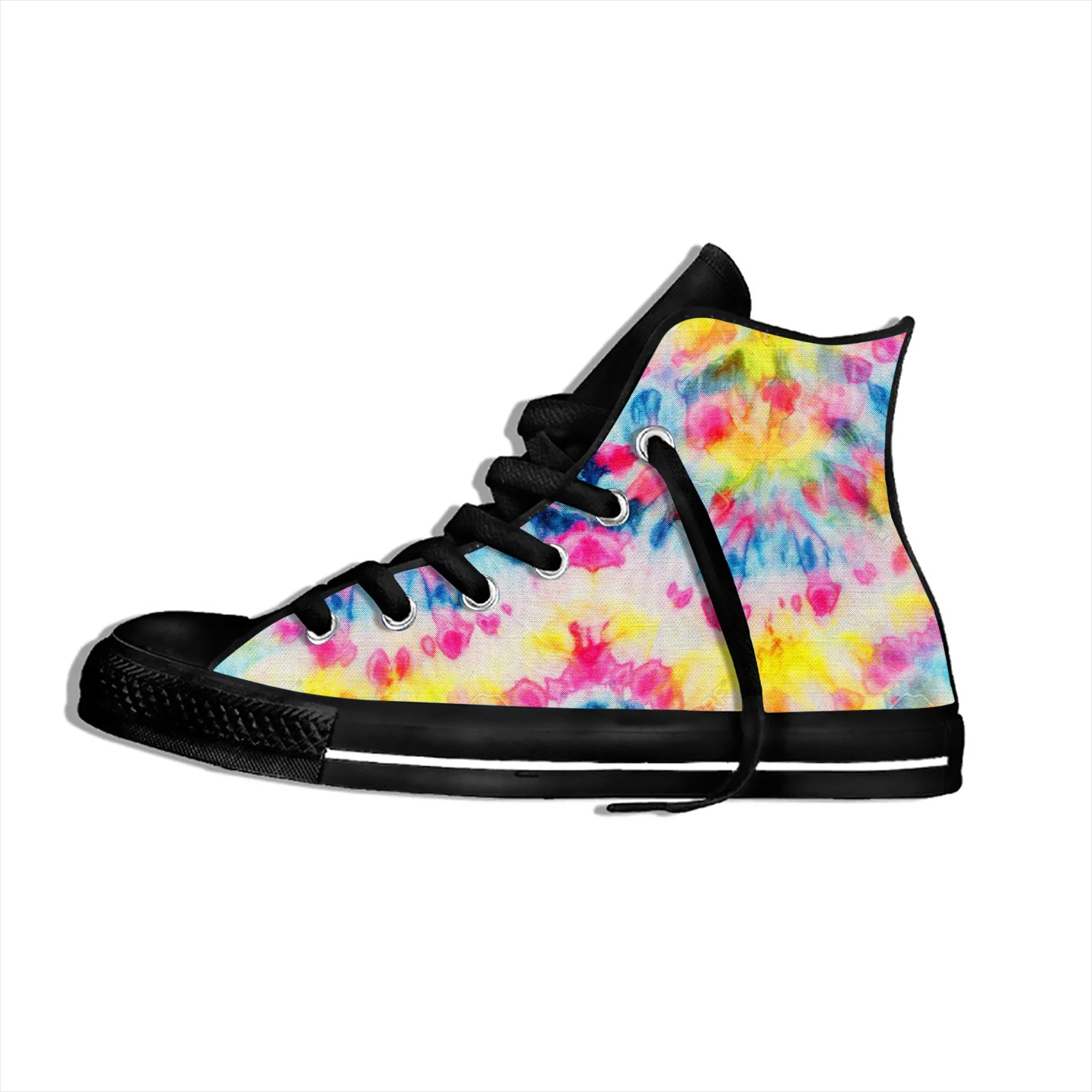 Hot Cool Summer Multicolor Tie Dye Novelty Design High Top Fashion Canvas Shoes Men Women Casual Sneakers Classic Board Shoes
