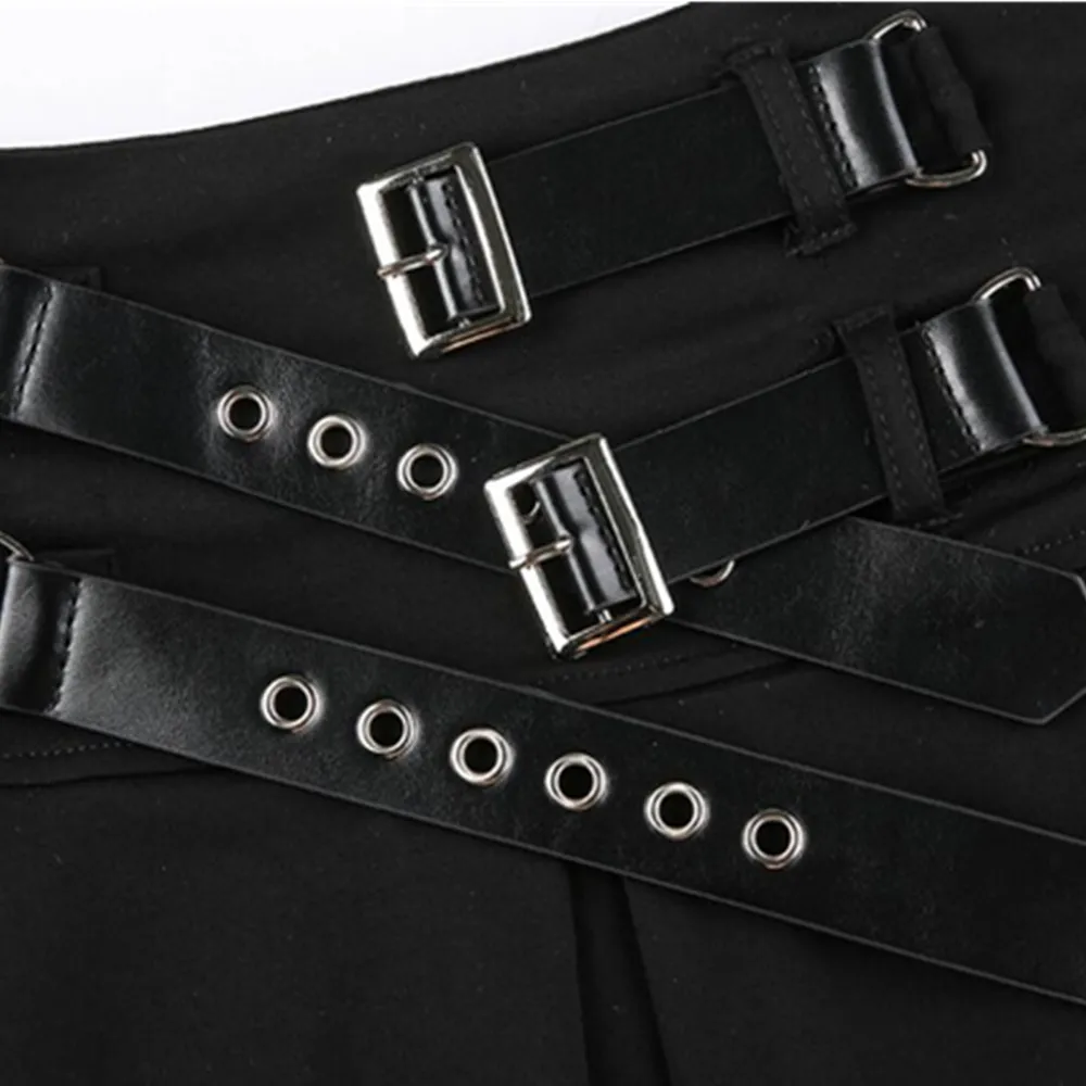 ASOS DESIGN wide multi strap buckle waist belt in black