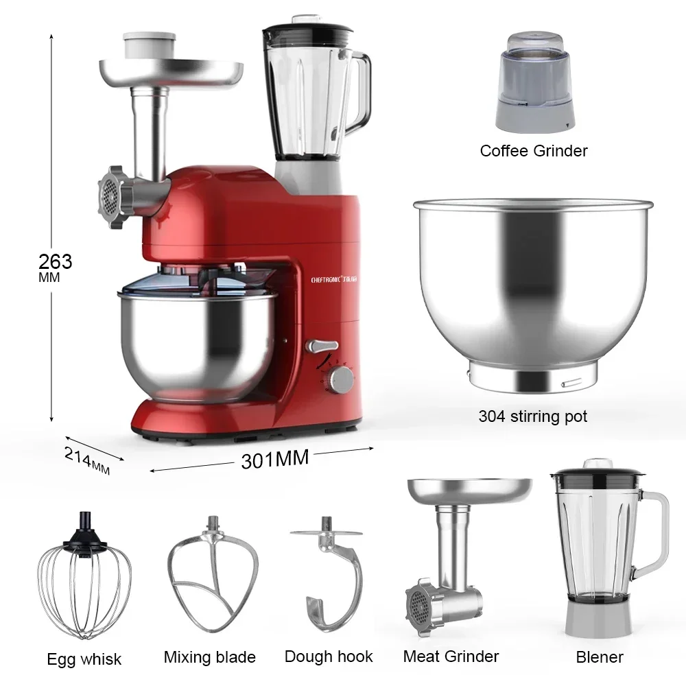 Top Chef All in One Kitchen Robot Stand Mixer 2000W Food Processor Blender 2