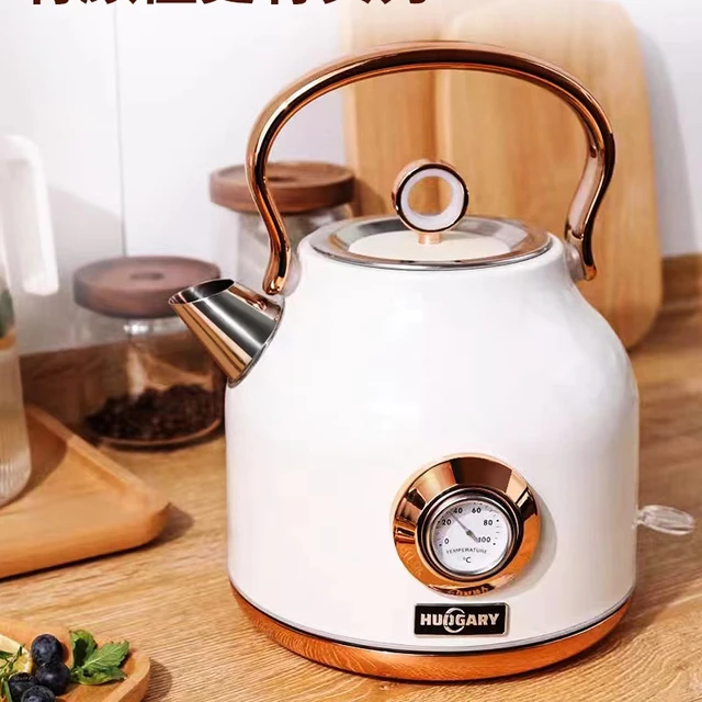 Retro Style 1.7L Electric Kettle | Blue & Stainless Steel