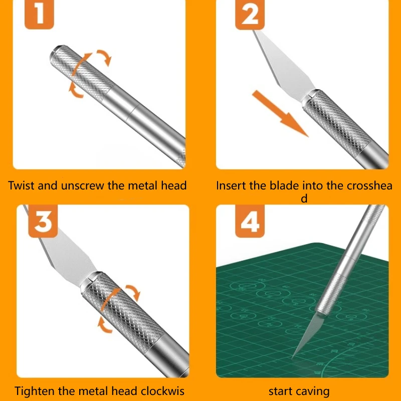 Engraving Knife Pen Knife Metal Sculpture Knife+Blades DIY Craft Clay Carving Tool Aluminum Alloy Cutter Handhold Repairing Tool