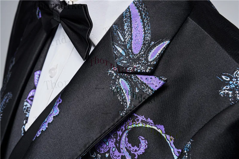 Thorndike Latest Charm Purple Coat Pants Designs Tuxedo Jacket Slim Fit Men Suit 3 Piece Blazers Custom Groom Prom Suits Terno 3