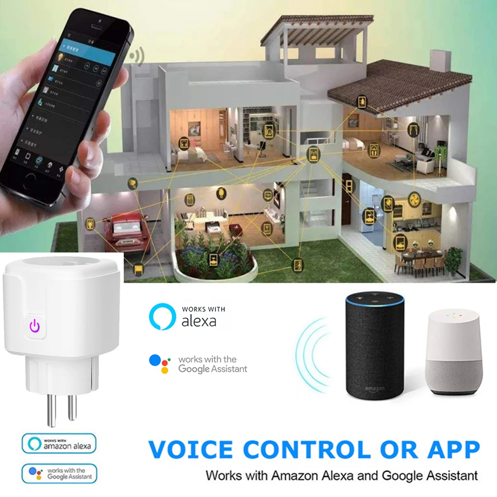 Tuya Ʈ WiFi  ÷ 16A EU   Ÿ̹  Smart Life APP   Alexa Google Assistant
