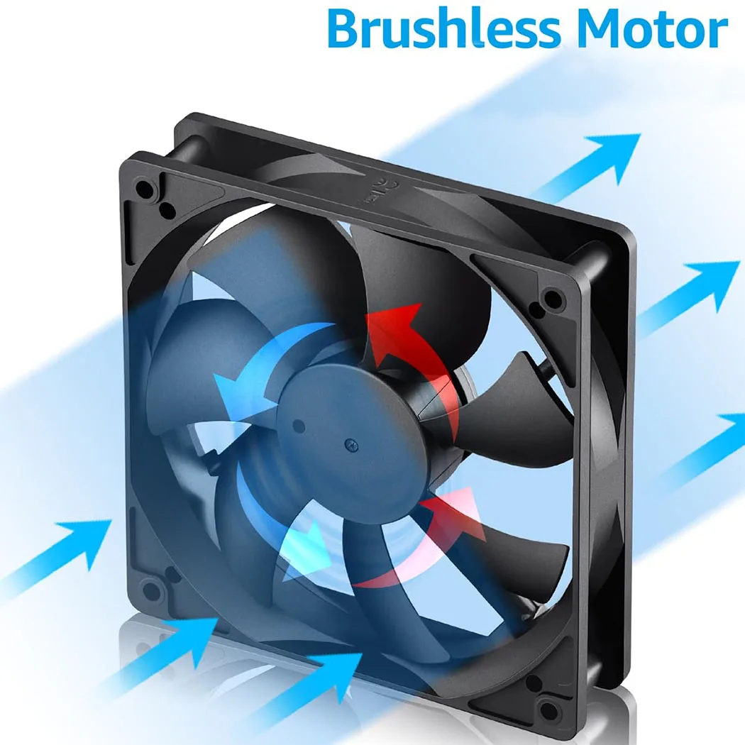 Universal 12cm Multi-Voltage USB/DC Brushless Cooling Fan for Computer Cases and Servers