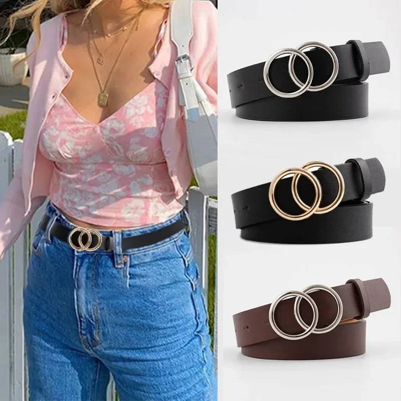 Silver Gold Double Ring Fashion Waist Belt
