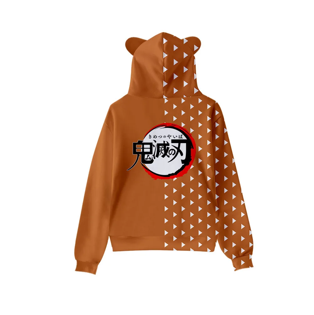 Japan Anime Demon Slayer Print Pullover Cute Cat Ears Hoodies for Men Cartoon Sweatshirt Cosplay Costume Hoodie Sweatshirts худи- Sa785d07732724ec787f44b26c664bb09H